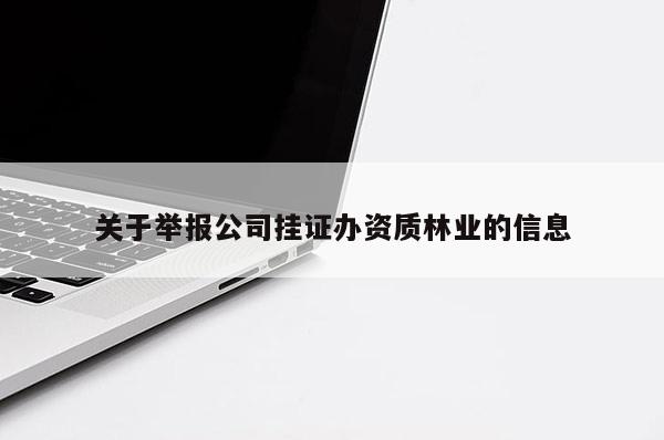 關(guān)于舉報公司掛證辦資質(zhì)林業(yè)的信息